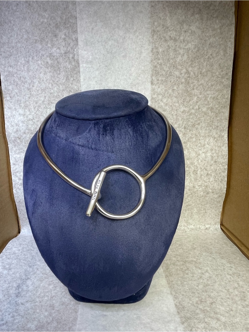 UNOde50 "Switch On" Silver Plated Rigid Choker Collar Necklace